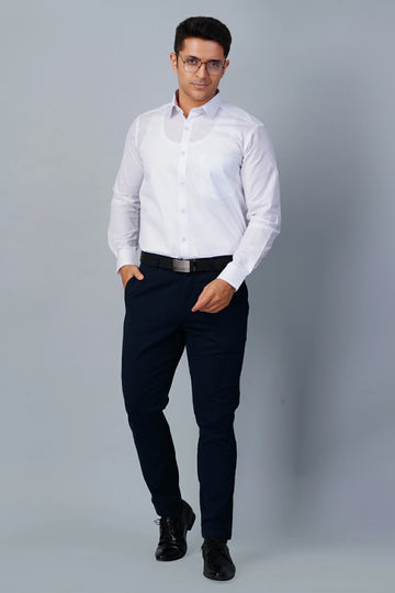 ALLEZ FRANCE - ARLO | Men's Premium White Formal Shirt | Luxe Cotton-Rich | Regular Fit | Full Sleeves