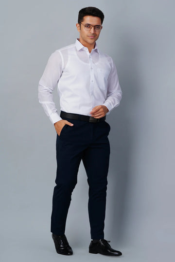 Allez France – ROON | Men’s White Linen–Cotton Blend Shirt | Refined Formalwear | Regular Fit