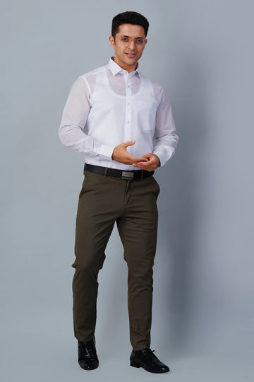 Allez France – AUST | Men’s White Linen–Cotton Blend Shirt | Luxury Formalwear | Regular Fit