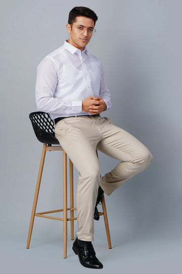 ALLEZ FRANCE – BRIO | Men’s White Formal Shirt | Regular Fit | Full Sleeves | 100% Premium Cotton
