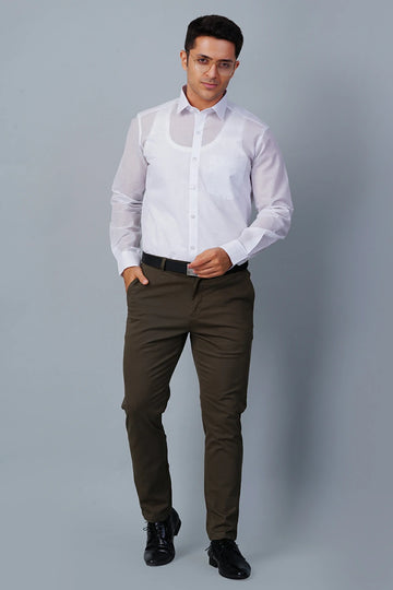 ALLEZ FRANCE - DAXX | Men's Premium White Formal Shirt | Luxe Cotton-Rich | Regular Fit | Full Sleeves