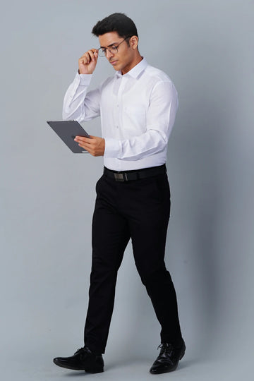 Allez France – RODD | Men’s 100% European Linen White Shirt | Elegant Formalwear | Regular Fit
