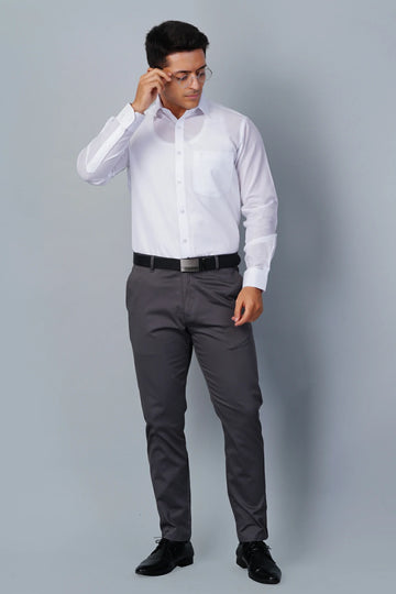 Allez France – ROBB | Men’s White Linen–Cotton Blend Shirt | Classic Formalwear | Regular Fit