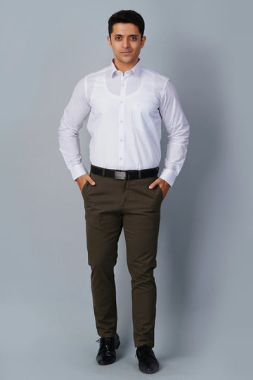 ALLEZ FRANCE - TITO | Men’s White Formal Shirt | Regular Fit | Full Sleeves | 100% Premium Cotton