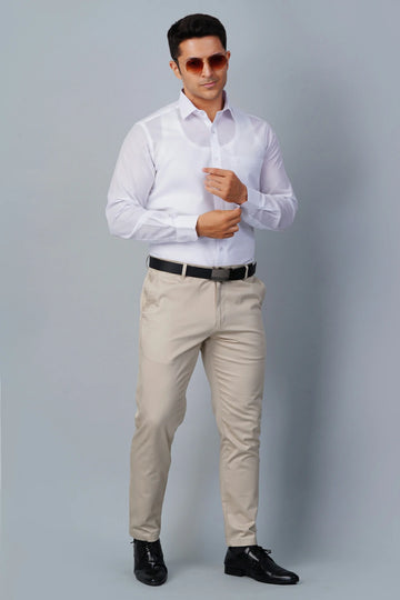 ALLEZ FRANCE - ZION | Men's Premium White Formal Shirt | Luxe Cotton-Rich | Regular Fit | Full Sleeves