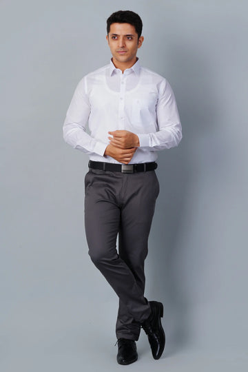 Allez France – ALBA | Men’s White Linen–Cotton Blend Shirt | Premium Formalwear | Regular Fit