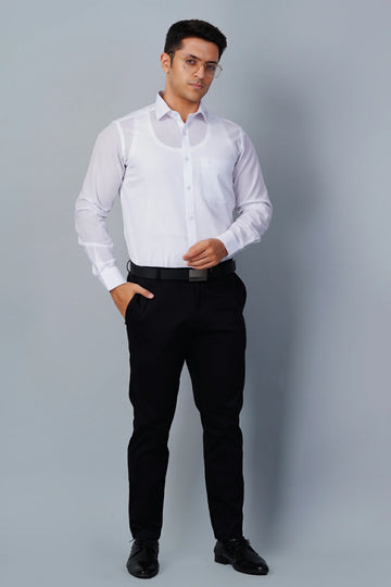 Allez France – BREX | Men’s White Linen–Cotton Blend Shirt | Elegant Formalwear | Regular Fit