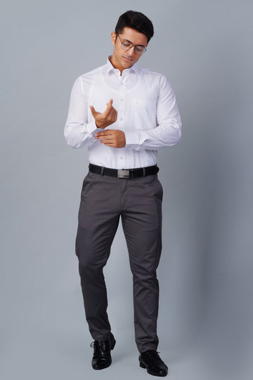 ALLEZ FRANCE – ELMO | Men’s White Formal Shirt | Regular Fit | Full Sleeves | 100% Premium Cotton
