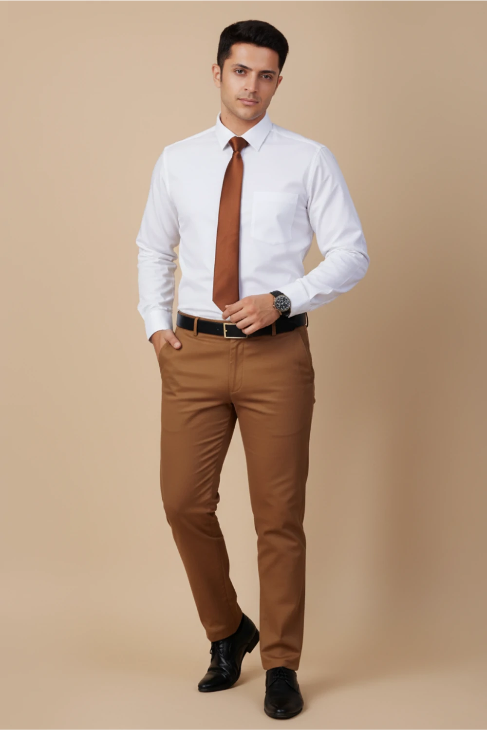 ALLEZ FRANCE - LENN  | Men's Premium White Formal Shirt | Luxe Cotton-Rich | Regular Fit | Full Sleeves