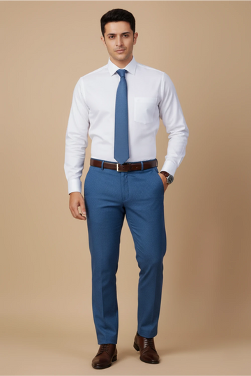 Allez France Tanlor – White Classic Cotton-Rich Shirt | Custom Fit | Full Sleeves