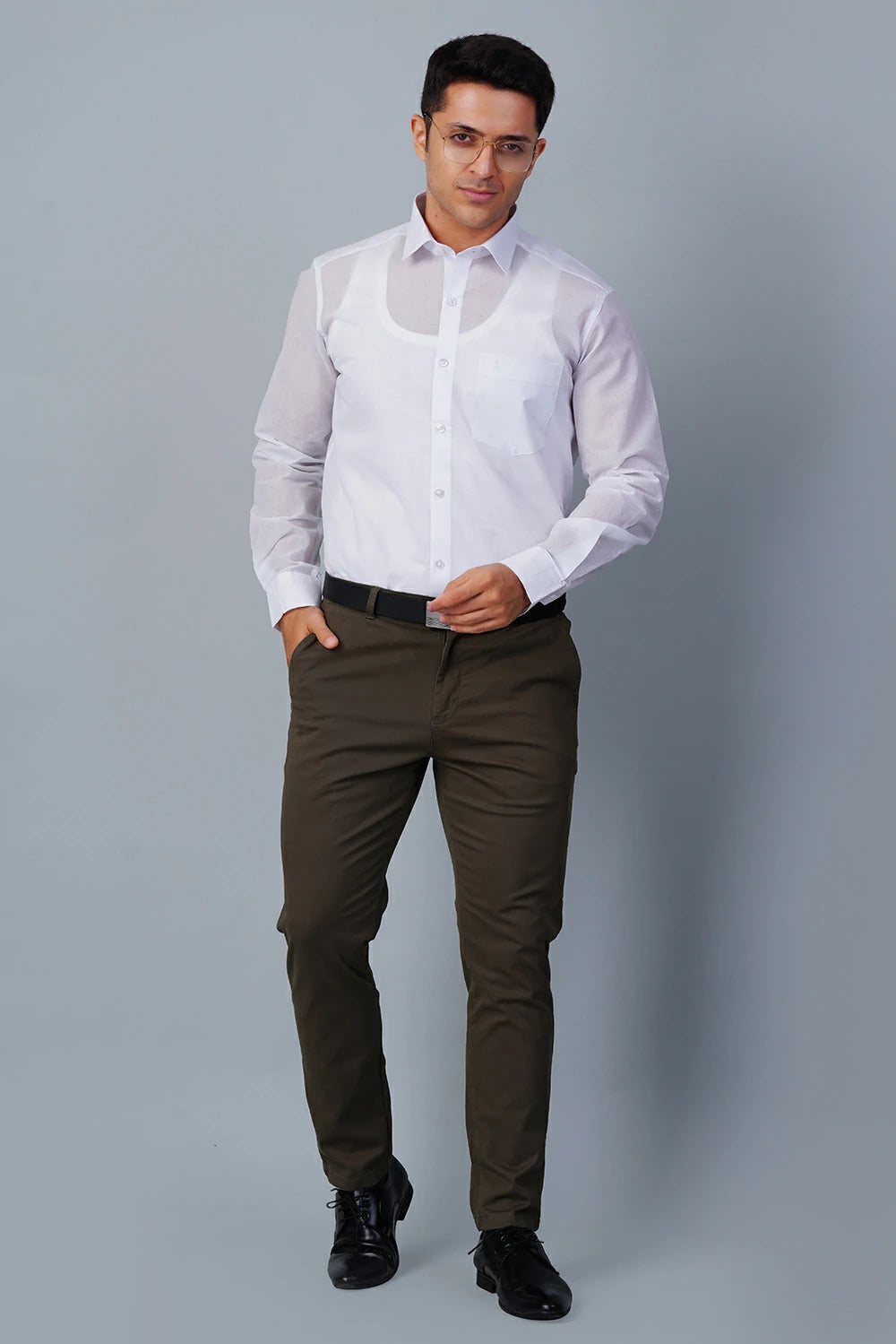 ALLEZ FRANCE - DAXX  | Men's Premium White Formal Shirt | Luxe Cotton-Rich | Regular Fit | Full Sleeves