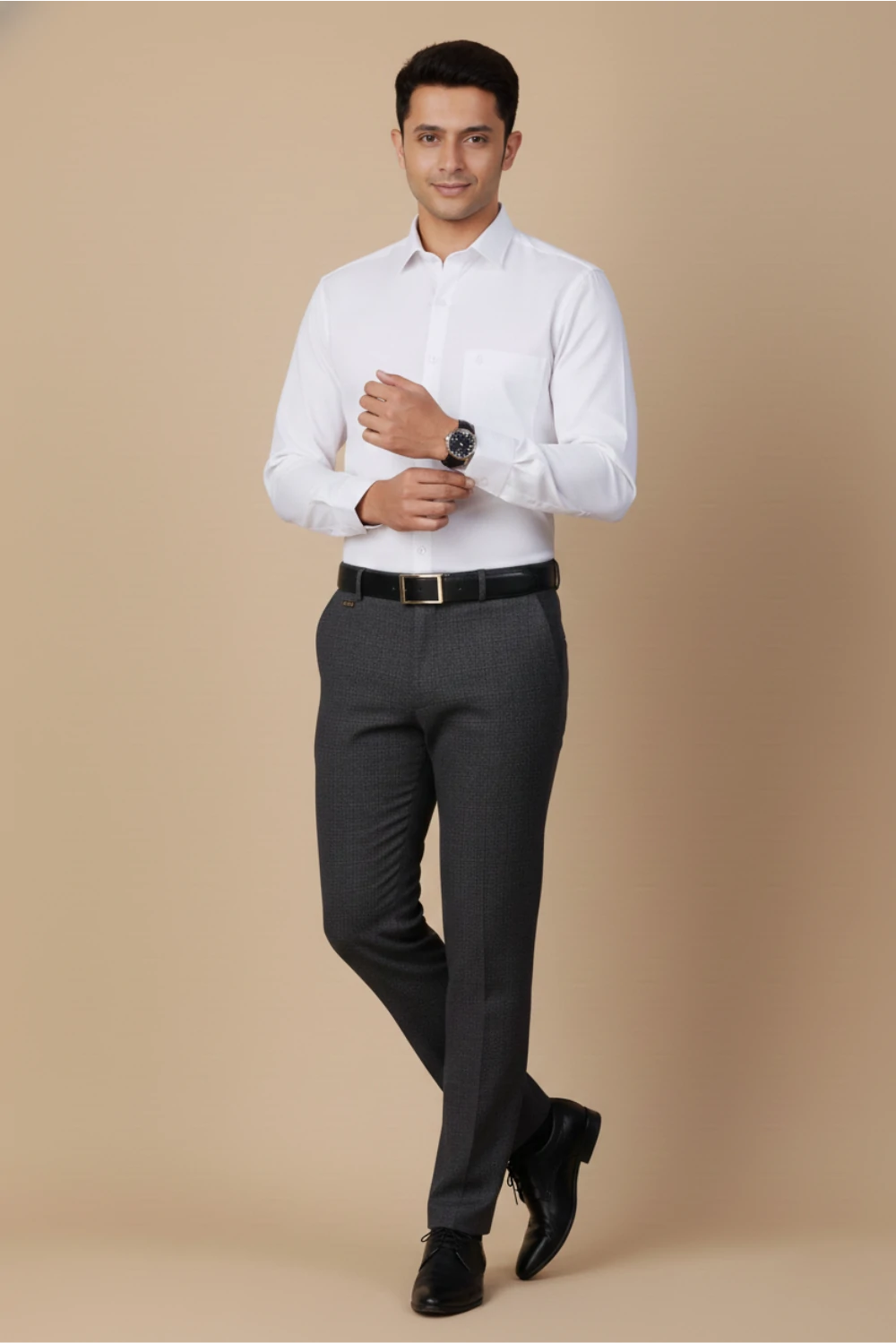 ALLEZ FRANCE - DAXX  | Men's Premium White Formal Shirt | Luxe Cotton-Rich | Regular Fit | Full Sleeves