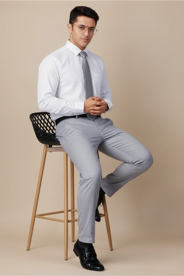 ALLEZ FRANCE – BRIO | Men’s White Formal Shirt | Regular Fit | Full Sleeves | 100% Premium Cotton