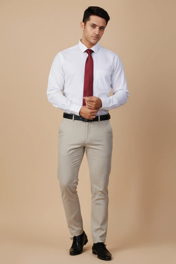 ALLEZ FRANCE – ARVO | Men’s White Formal Shirt | Regular Fit | Full Sleeves | 100% Premium Cotton