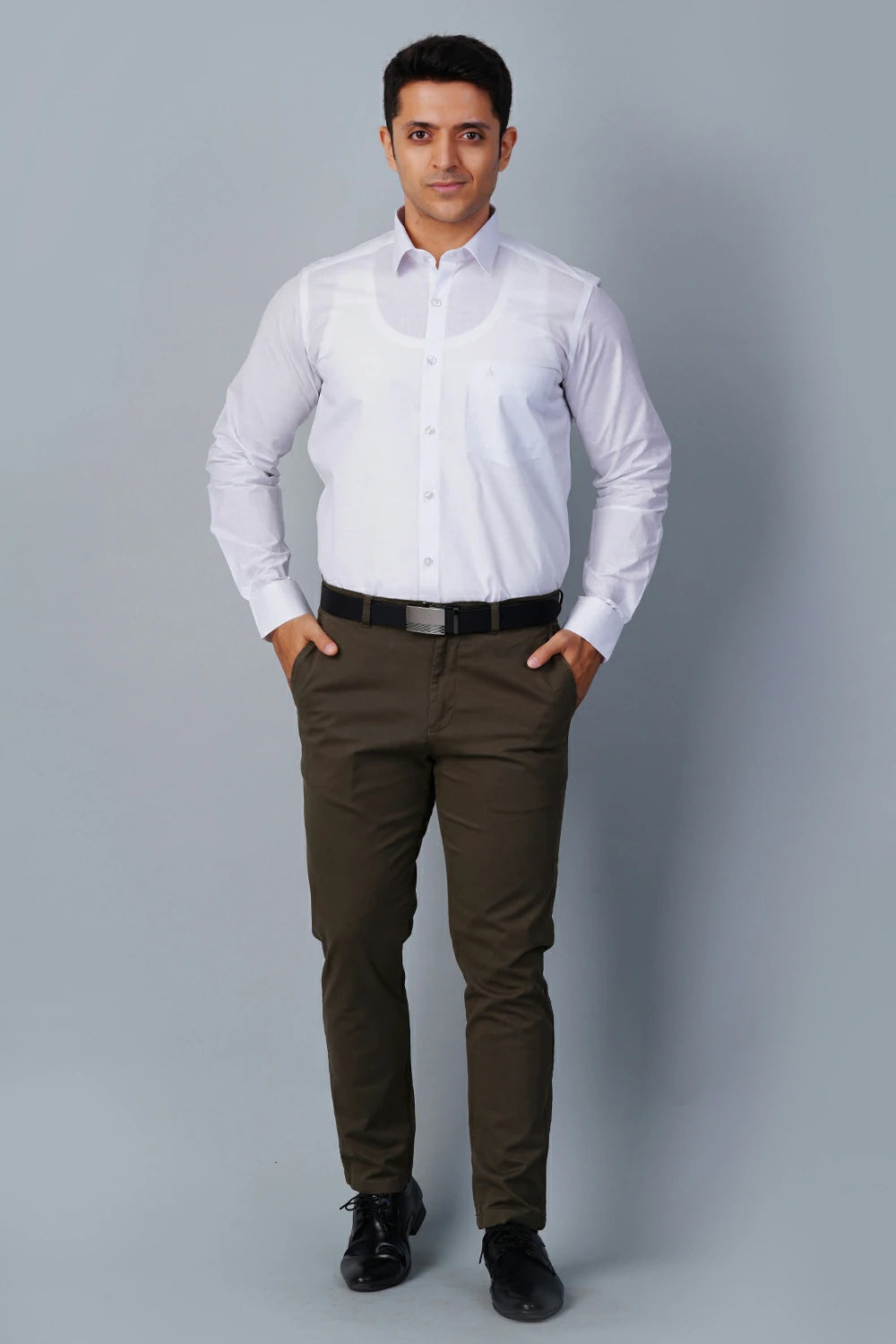 ALLEZ FRANCE  - TITO | Men’s White Formal Shirt | Regular Fit | Full Sleeves | 100% Premium Cotton
