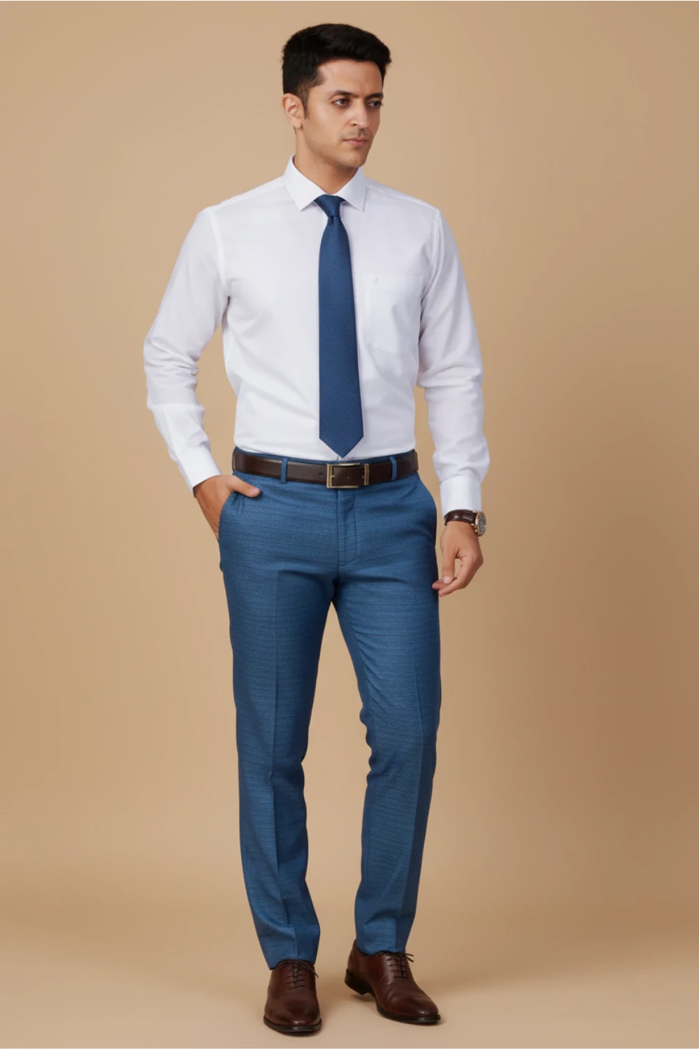 ALLEZ FRANCE - MOZZ  | Men's Premium White Formal Shirt | Luxe Cotton-Rich | Regular Fit | Full Sleeves