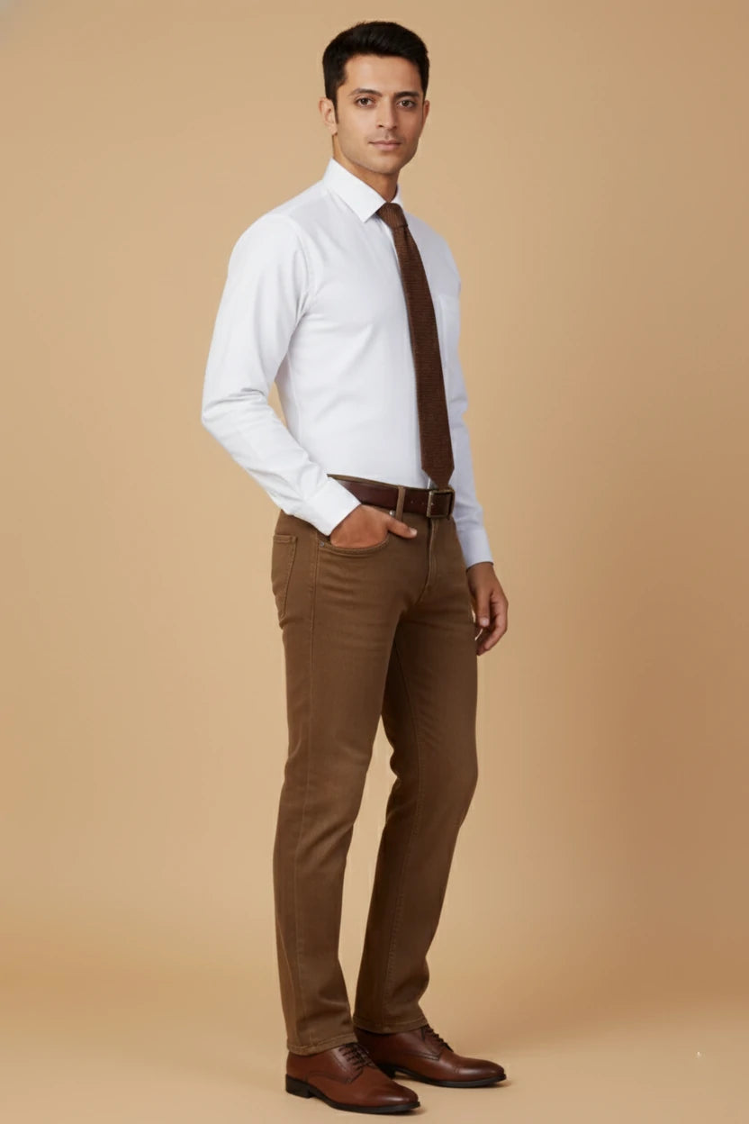 ALLEZ FRANCE  - TITO | Men’s White Formal Shirt | Regular Fit | Full Sleeves | 100% Premium Cotton