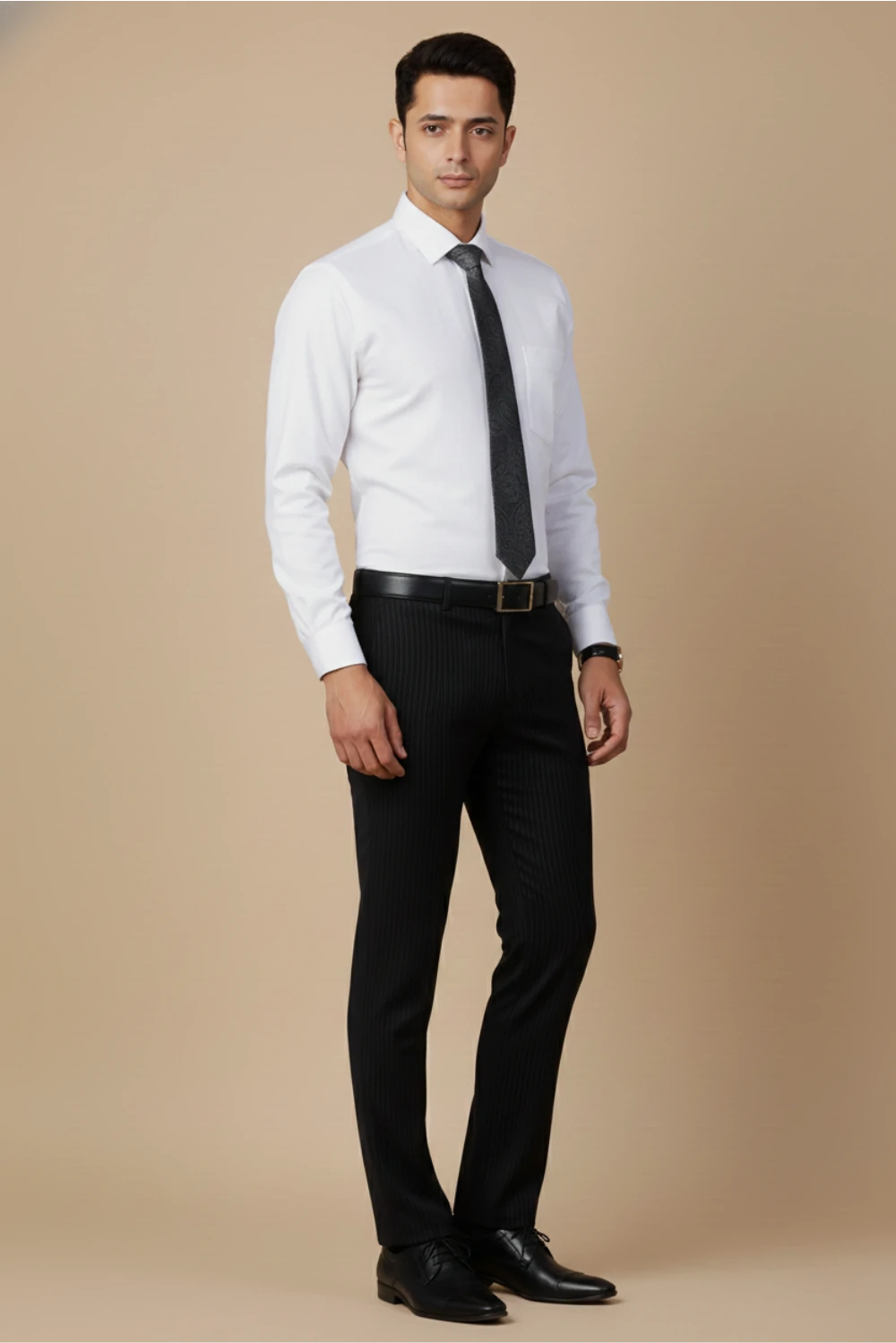 ALLEZ FRANCE – ADDO | Men’s White Formal Shirt | Regular Fit | Full Sleeves | 100% Premium Cotton