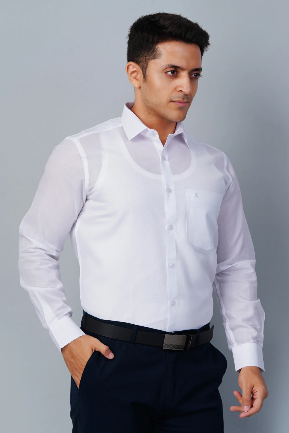 ALLEZ FRANCE - REEZ | Men's Premium White Formal Shirt | Luxe Cotton-Rich | Regular Fit | Full Sleeves