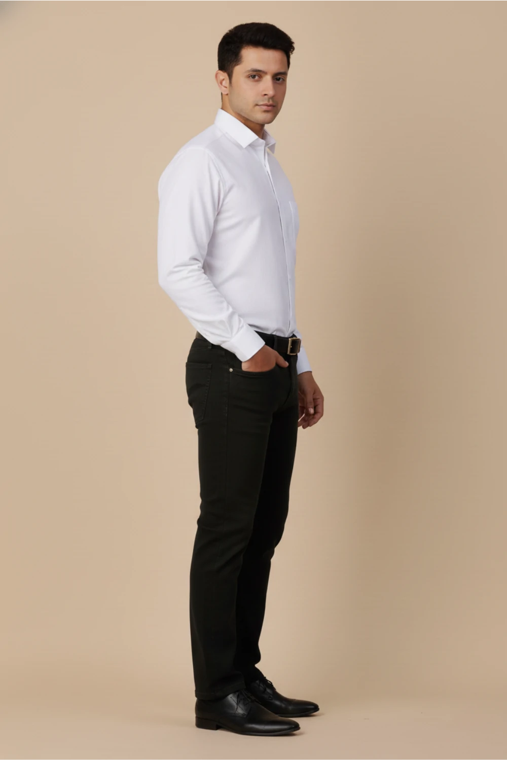 ALLEZ FRANCE - ZION  | Men's Premium White Formal Shirt | Luxe Cotton-Rich | Regular Fit | Full Sleeves