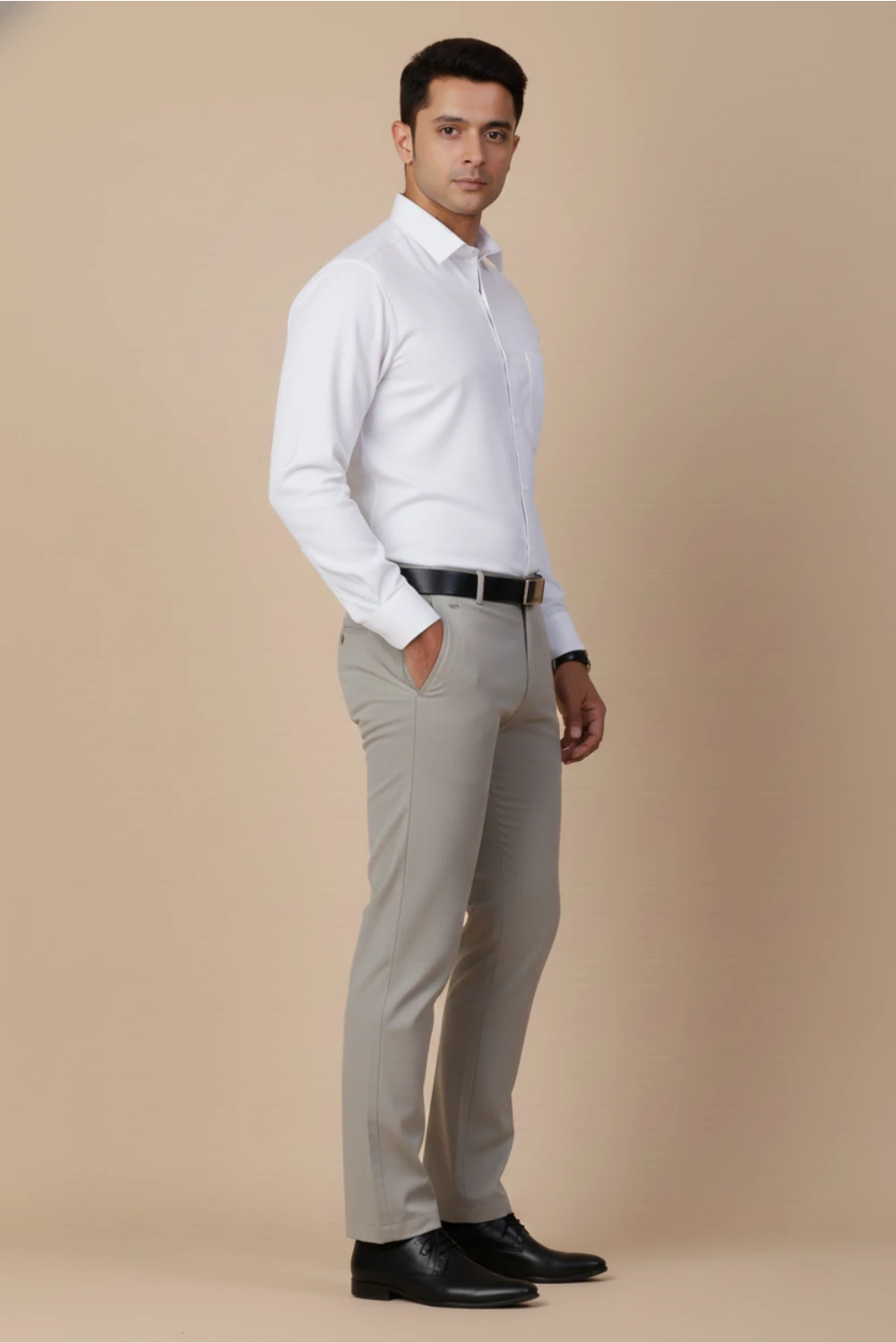 Allez France Zyndor – White Flexi-Soft Cotton-Rich Shirt | Custom Fit | Full Sleeves