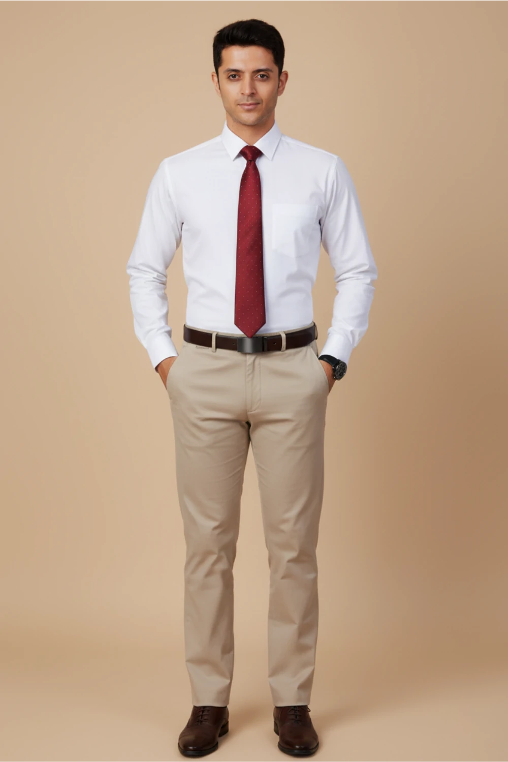 ALLEZ FRANCE - ARLO  | Men's Premium White Formal Shirt | Luxe Cotton-Rich | Regular Fit | Full Sleeves