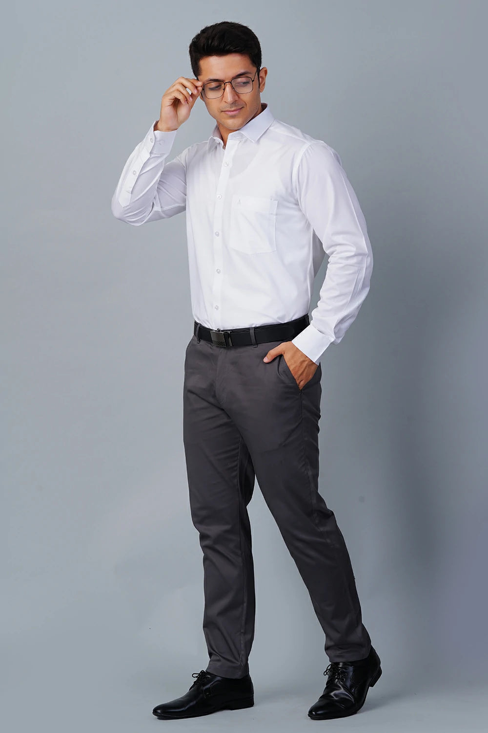 ALLEZ FRANCE – ELMO | Men’s White Formal Shirt | Regular Fit | Full Sleeves | 100% Premium Cotton